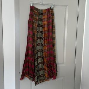 Free People Lausanne plaid maxi skirt